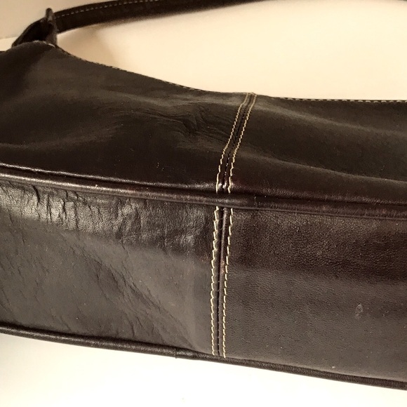 Leather Hand Bag | Brownie Dark Chocolate Bag | Source Unknown - Picture 5 of 11